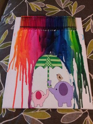 Melted Crayons Over Mom And...