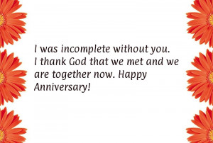 ... thank God that we met and we are together now. Happy Anniversary