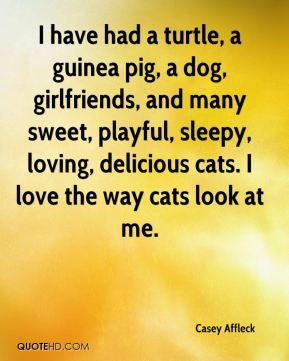 Casey Affleck - I have had a turtle, a guinea pig, a dog, girlfriends ...