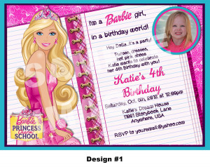 Barbie Princess Charm School Invitation Birthday