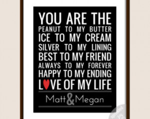 You Are the Peanut to My Butter - C ouples Names Version - 8x10 Fully ...