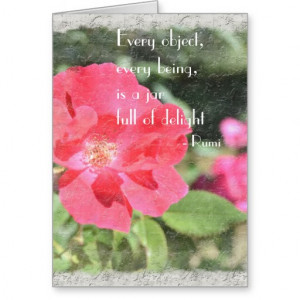 Painted Rose Floral Garden Rumi Quote Card