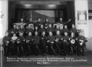 (lower center) and the folk instrument orchestra of a class ...