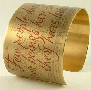 Les Miserables Jewelry - Brass Cuff Bracelet Literary Quote - Fallen ...