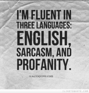 fluent in three languages: English, Sarcasm, and Profanity.