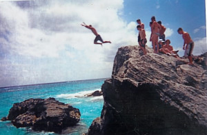 Cliff diving in bermuda Image