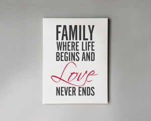 Wall canvas with family quote white cotton canvas by RemakeProject ...