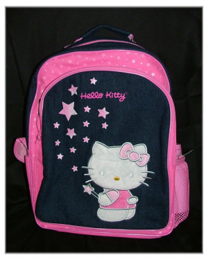 Hello Kitty Denim Backpack w/ Bottle