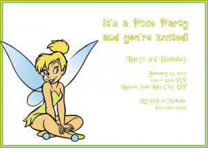 tinkerbell birthday party invitation printable invitation kits