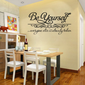 Inspirational Quotes Be Yourself words Black vinly DIY wall sticker ...