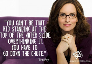 Tina Fey; cracking wise.