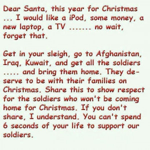 Christmas Thoughts for our Soldiers