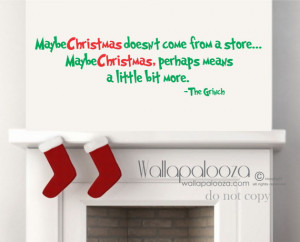 Grinch Wall Quote - Christmas Wall Decal - Dr Suess Wall Decal