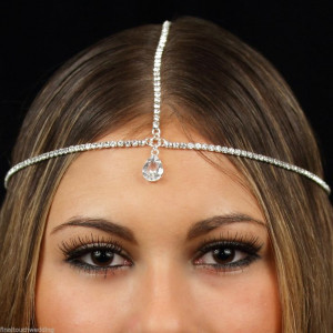 headpiece head hair jewelry chain headband bridal/deb formal: Chains ...