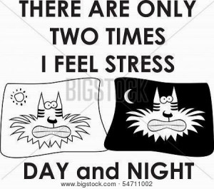Funny Cartoon Text Quotes Design I Feel Stress