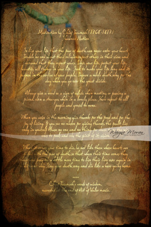 ... it had this amazing poem by Native American Shawnee Chief, Tecumseh