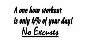 Exercise Workout No Excuse Vinyl Lettering Motivational Sticker Wall ...