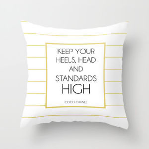 Keep-Your-Heels-Head-And-Standards-High-Coco-Chanel-Quote-Pillow ...