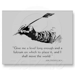 Archimedes Quote - Move The World Quotes Sayings Postcard