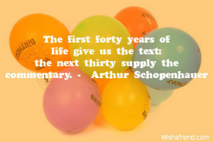 The first forty years of life give us the text: the next thirty supply ...