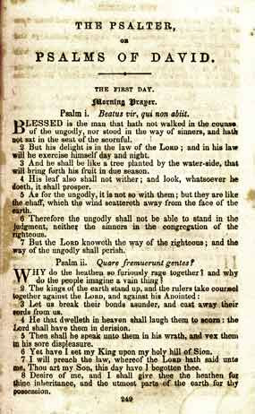 In the original book the Psalms are printed out at length; only the ...