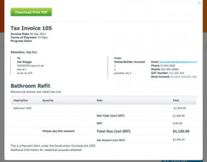 Preview Quote or Invoice and Send as a PDF