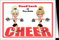 Good Luck Cheerleading Try Outs Paper Greeting Cards - Product #397353