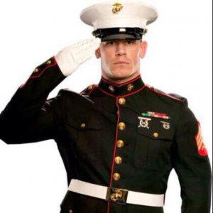 John Cena in a marine uniform.