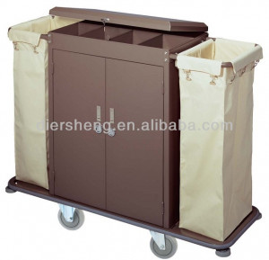 Hotel Cleaning Service Trolley With Collection On Top