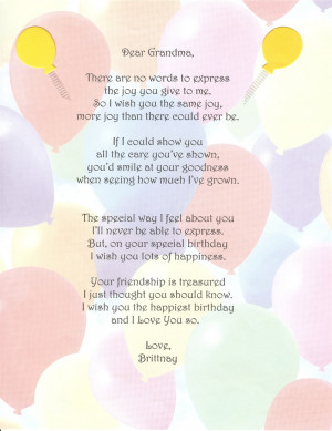 Poems For Grandma Birthday