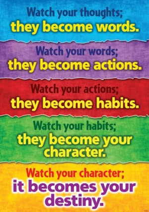 ... they become actions watch your actions they become habit watch your