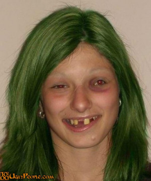 Redneck Chick With Green Hair