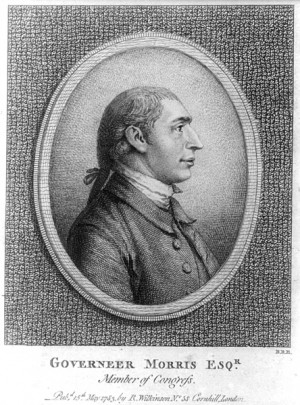 Gouverneur Morris is depicted in a 1783 portrait after a drawing by ...