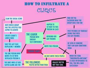 Do you have any tips for infiltrating a clique? Like tricking the ...