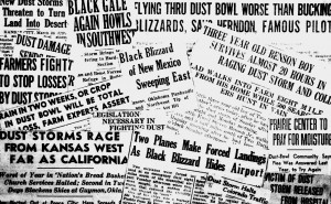 Newspaper clippings about the 1930s Dustbowl: Library of Congress)