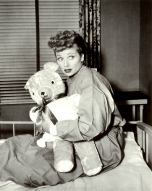 Love Lucy - Lucy with teddy bear for sick Little Ricky