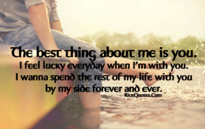 Love Quotes | Best Thing About Me Is You Couple Love Water fun Enjoy