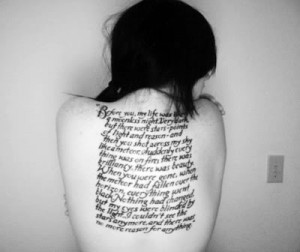 ... your book, you can read the first chapter of Twilight on her back
