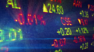 stock exchange data board. computer generated seamless loop backhround ...