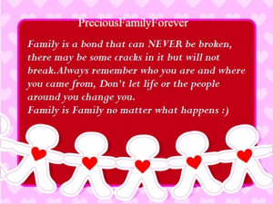 family is a bond that can never be broken there may be some cracks in ...
