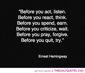 Ernest Hemingway Quotes Inspirational About Life Love