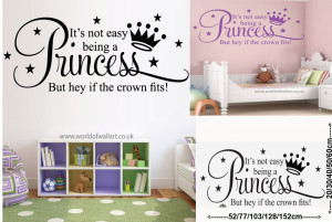 about Not Easy Being Princess Wall Art Sticker, large girls quote ...