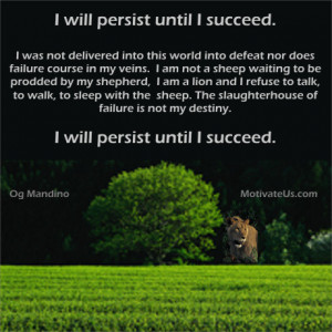 An inspiritional picture of lion in the forest with the quote: I will ...