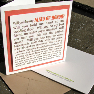 Will You Be My Maid of Honor Card- greencard