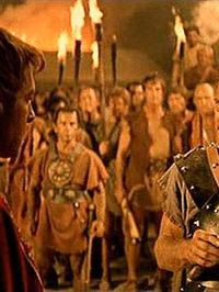 That's Roman pride for you, Spartacus! [the slaves laugh]