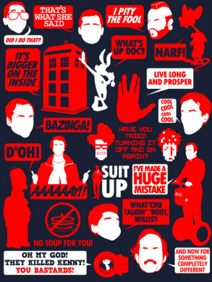 18 catchphrases from 18 different TV Shows on one shirt. Do you know ...