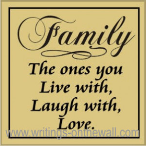 Home / Family Quotes / Family – the ones you Live with, Laugh with ...