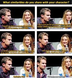 Lol I love this. Theo James (to play Four) with Shailene Woodley (to ...
