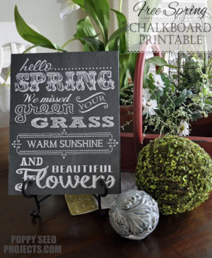 Get a jump start on your spring decor with this Free Spring Chalk ...