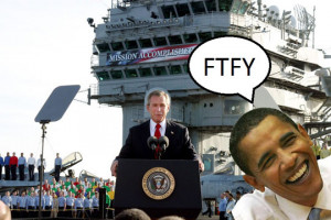 Funny photos funny president bush obama mission accomplished